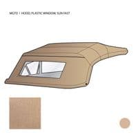 HOOD COMPLETE, 2BOW, PLASTIC WINDOW, SUN FAST, TAN / MGTD, 1950-1952 - 153.494