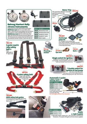 Safety parts - MGB 1962-1980 - MG 予備部品 - Safety belts & rally