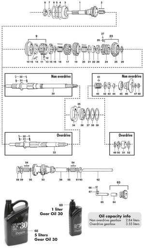 Boite de vitesse manuelle - Austin Healey 100-4/6 & 3000 1953-1968 - Austin-Healey pièces détachées - Central change internal