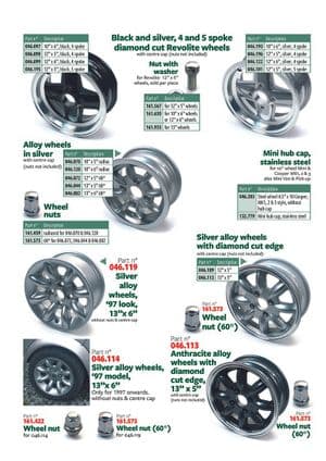 Steel wheels & fittings - Mini 1969-2000 - Mini spare parts - Wheels
