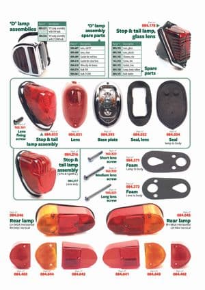 Fari posteriori e laterali - British Parts, Tools & Accessories - British Parts, Tools & Accessories ricambi - Stop & tail lamps