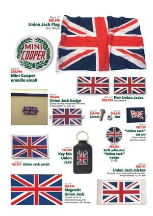 Stickers & badges - Mini 1969-2000 - Mini reserveonderdelen - Union jack accesories