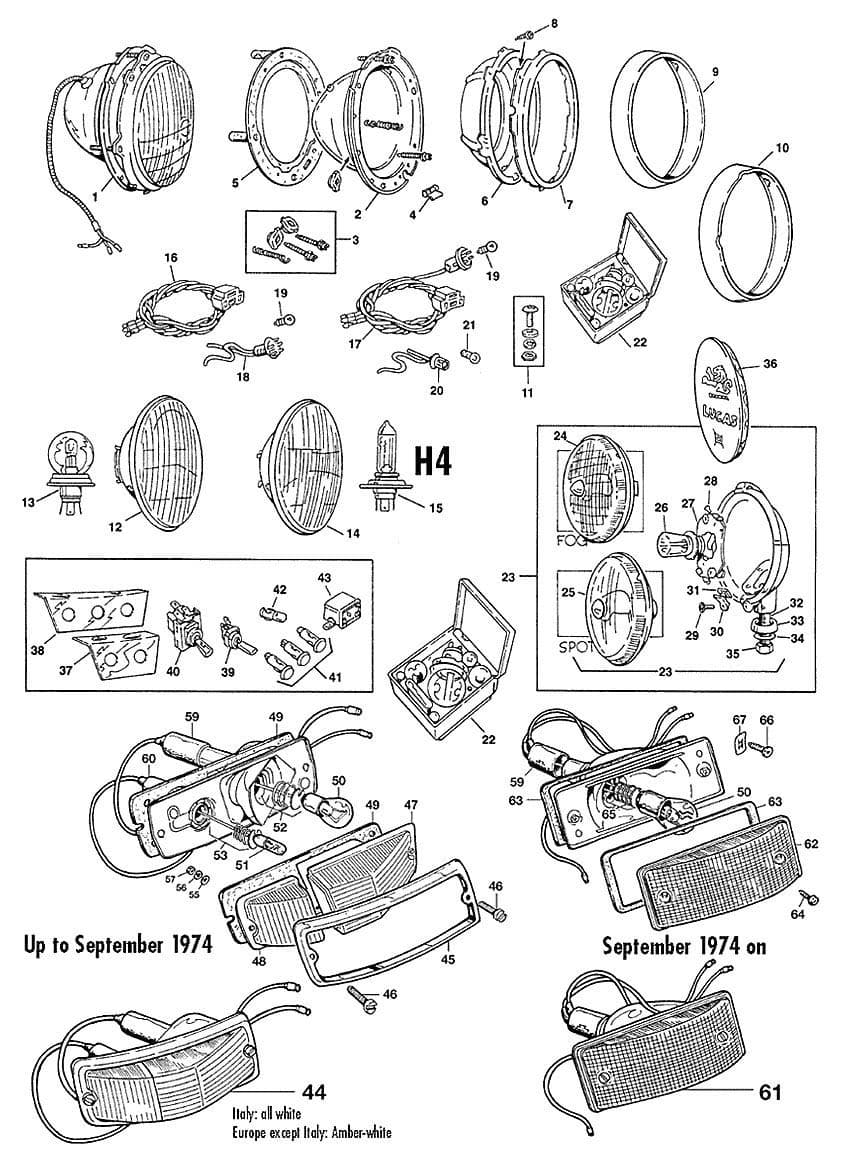 MGB 1962-1980 - Sumuvalot valmis | Webshop Anglo Parts - 1