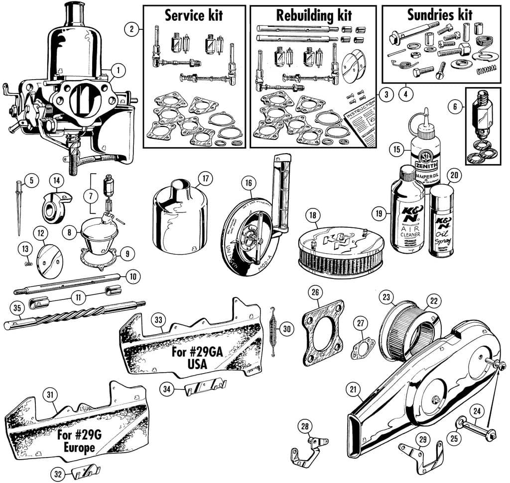 MGC 1967-1969 - Części układu ogrzewania - 1