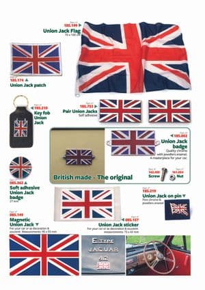Stickers & enamel plates - MGA 1955-1962 - MG spare parts - Union Jack accessories