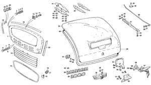 Stickers & badges - Morris Minor 1956-1971 - Morris Minor reserveonderdelen - Radiator & boot fittings