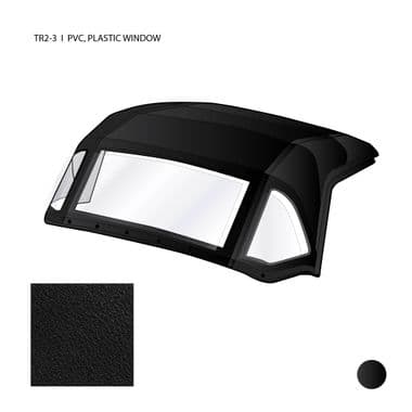 HOOD COMPLETE, PLASTIC WINDOW, PVC, BLACK /TR3-A, 1957-1961 - Triumph TR2-3-3A-4-4A 1953-1967