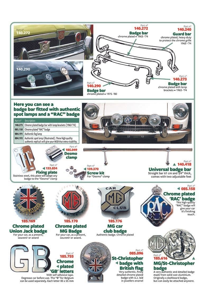 Badges & bars - Exterior Styling - Accesories & tuning - MGB 1962-1980 - Badges & bars - 1