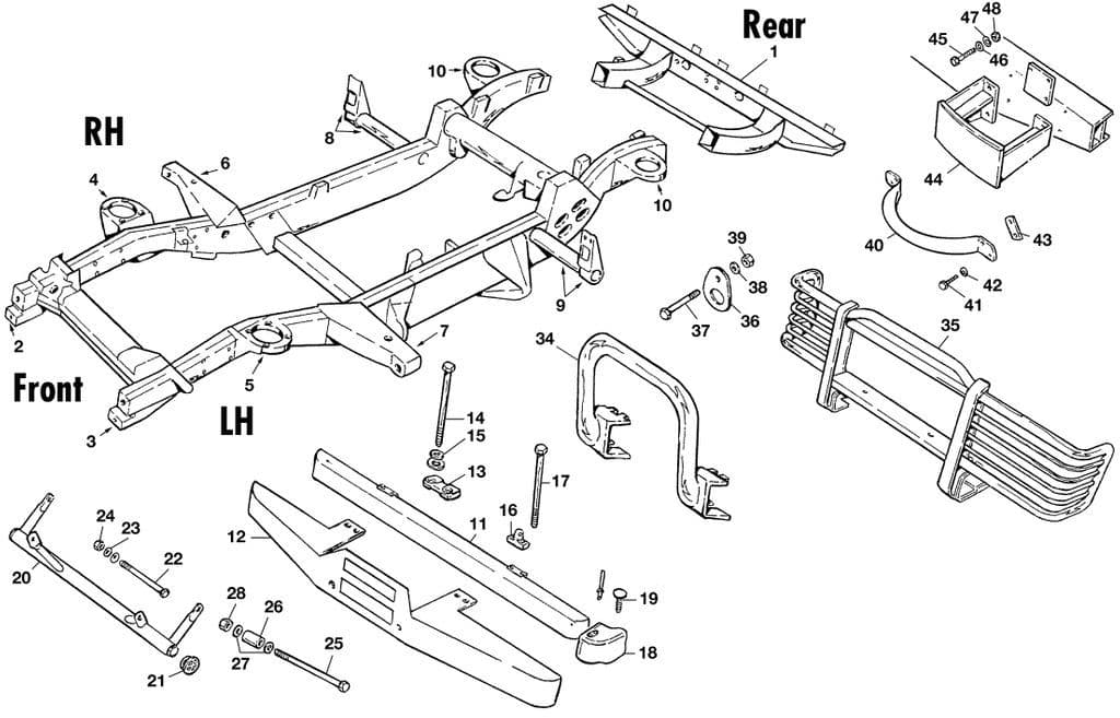 Land Rover Defender 90-110 1984-2006 - Bumpers & rubbing strips - Chassis parts & bumpers - 1