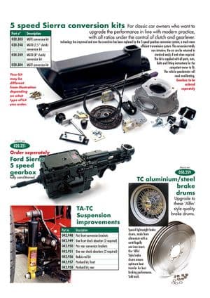 5 speed gearbox conversion - MGTD-TF 1949-1955 - MG spare parts - Gearbox, suspension, brake improvement