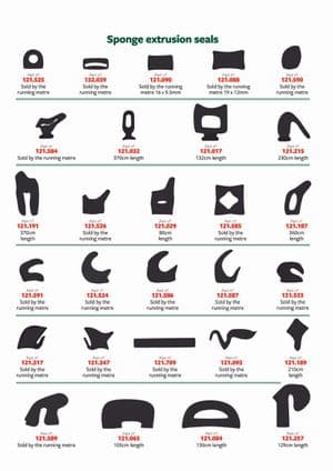 Tiivisteet - British Parts, Tools & Accessories - British Parts, Tools & Accessories varaosat - Sponge extrusion seals