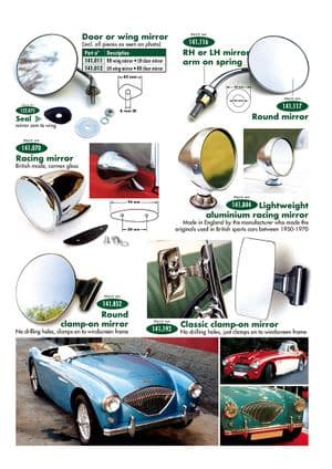 Peilit - Austin Healey 100-4/6 & 3000 1953-1968 - Austin-Healey varaosat - Mirrors