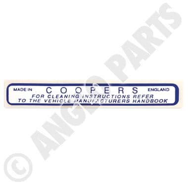 LABLE, AIR CLEANER / AH, MIDGET | Webshop Anglo Parts