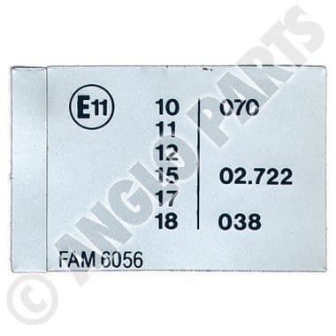 EECEMARK LABLE - MGB 1962-1980 | Webshop Anglo Parts
