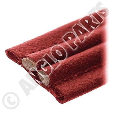 HIDEM, LEATHER CLOTH, DOUBLE CORD, 16MM, RED ( PRICE PER METER) - British Parts, Tools & Accessories