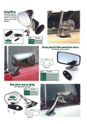 espejos - Triumph TR5-250-6 1967-'76 - Triumph piezas de repuesto - Racing mirror 1