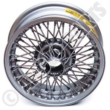WIRE WHEEL, 4,5 X 14, 60 SPOKES, SILVER PAINTED / MGB