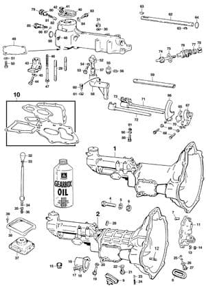 Hand versnellingsbak - Morris Minor 1956-1971 - Morris Minor reserveonderdelen - Gearbox assembly