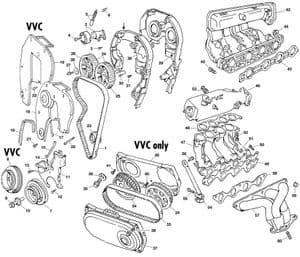 vnější část motoru - MGF-TF 1996-2005 - MG náhradní díly - Camshaft, timing & manifolds