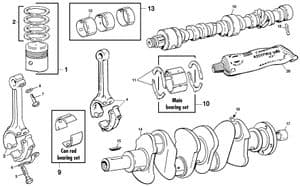 Moottorin sisemmät osat - Morris Minor 1956-1971 - Morris Minor varaosat - Engine internal