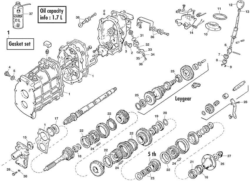 Jaguar XJ6-12 / Daimler Sovereign, D6 1968-'92 - Gearboxes & Gearbox parts - XJ6 manual from 09/79 - 1