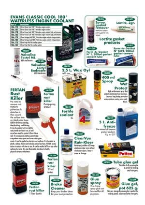 Rust removers, protection products etc.