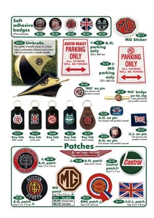 adhesivos y emblemas - MG Midget 1964-80 - MG piezas de repuesto - Key fobs, stickers & badges