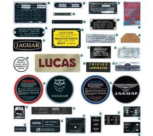 Decals & badges - Jaguar E-type 3.8 - 4.2 - 5.3 V12 1961-1974 - Jaguar-Daimler 予備部品 - Identification plates
