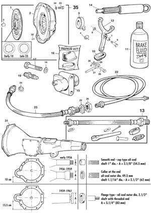 Manual gearbox - MGA 1955-1962 - MG 予備部品 - Clutch & gearbox
