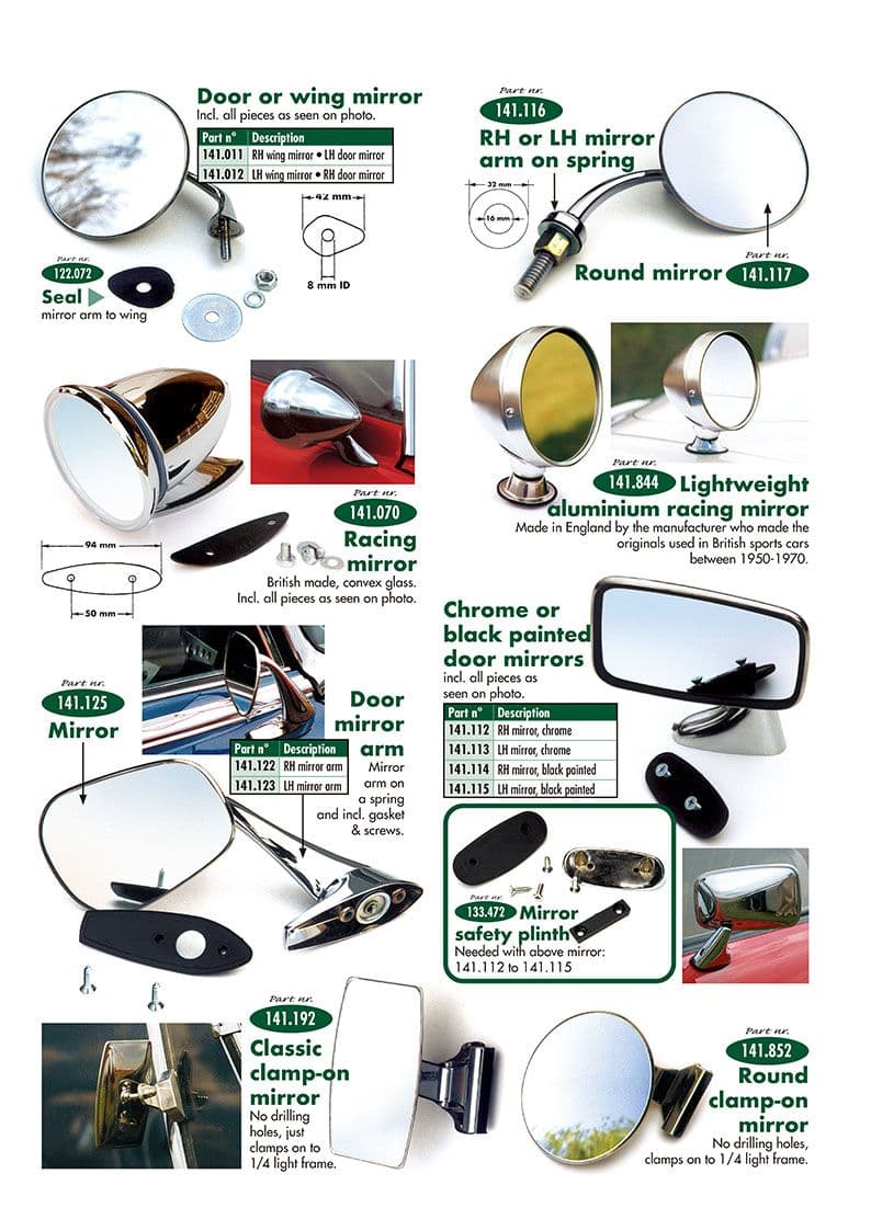 Mirrors - Retroviseurs - Accessoires & améliorations - MG Midget 1964-80 - Mirrors - 1