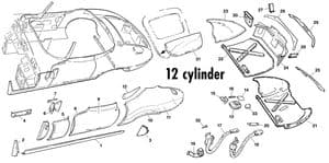 External body parts 12 cyl - Jaguar E-type 3.8 - 4.2 - 5.3 V12 1961-1974 - Jaguar-Daimler 予備部品 - External body panels