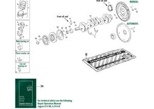 vnitřní část motoru 6 cyl - Jaguar XJS - Jaguar-Daimler náhradní díly - Engine internal 6 cyl