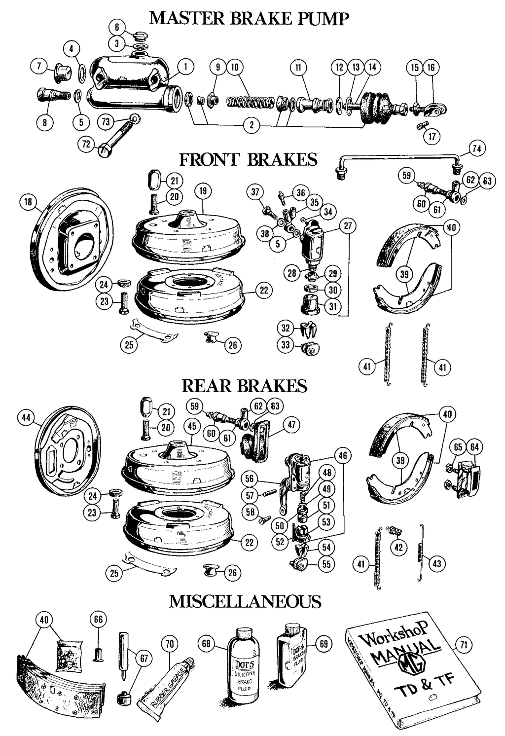 MGTD-TF 1949-1955 - Brake shoes | Webshop Anglo Parts - Brakes - 1