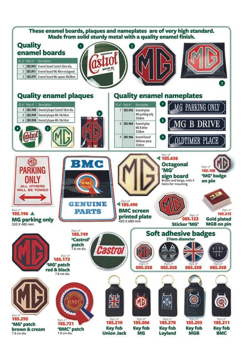 MGB 1962-1980 - Plaques enamel | Webshop Anglo Parts - 1