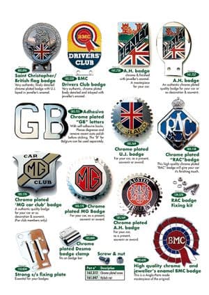 Decals & badges - Austin-Healey Sprite 1958-1964 - Austin-Healey 予備部品 - Badges