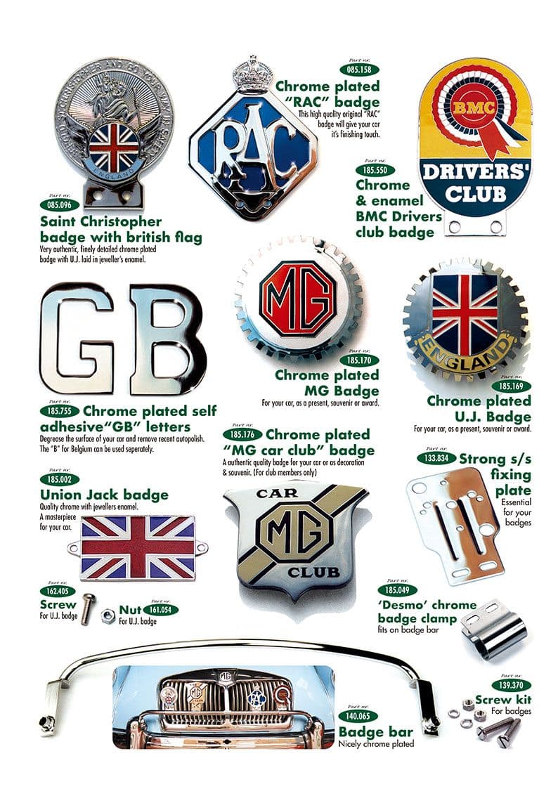 Badges - Décalcomanies et insignes - Accessoires & améliorations - MGA 1955-1962 - Badges - 1