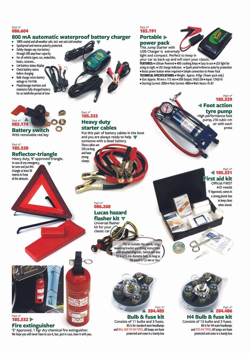 Practical accessories - Turvallisuustuotteet - Huolto & säilytys - Triumph TR5-250-6 1967-'76 - Practical accessories - 1