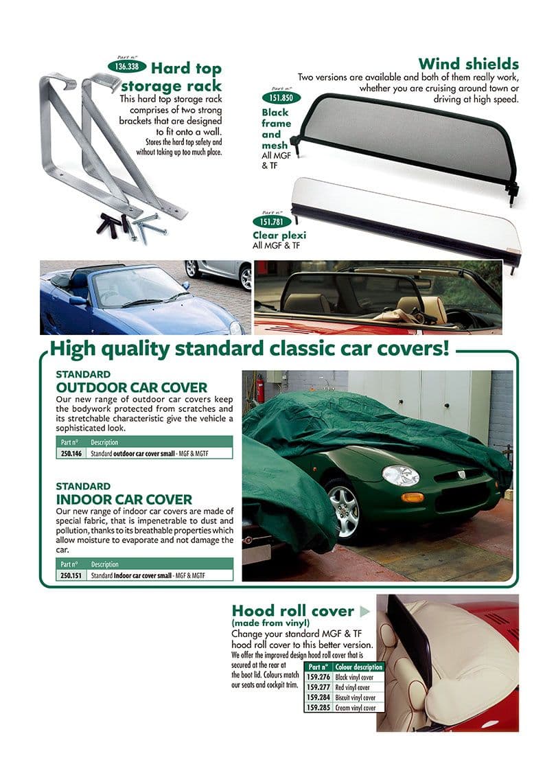 Weather equipment - Exterior Styling - Accesories & tuning - MGF-TF 1996-2005 - Weather equipment - 1