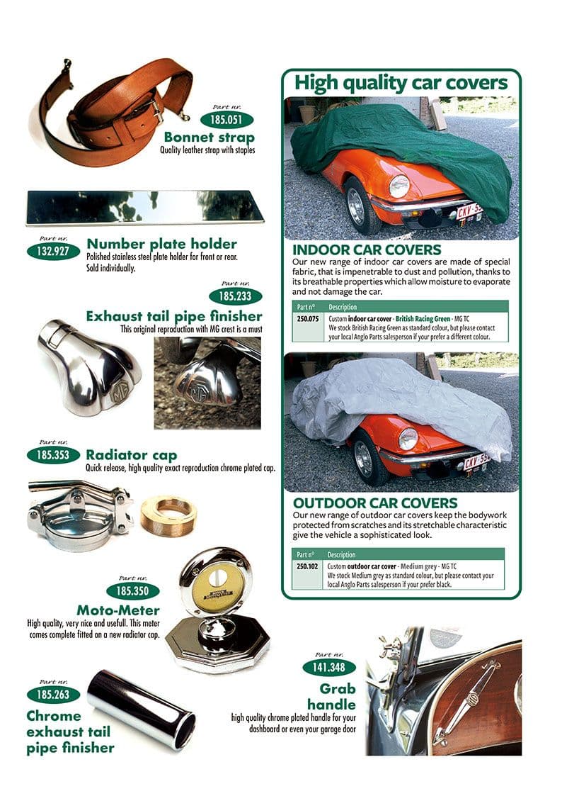 Chrome accessories - Pare-chocs, calandre et finitions exterieures - Carrosserie & Chassis - MGTC 1945-1949 - Chrome accessories - 1