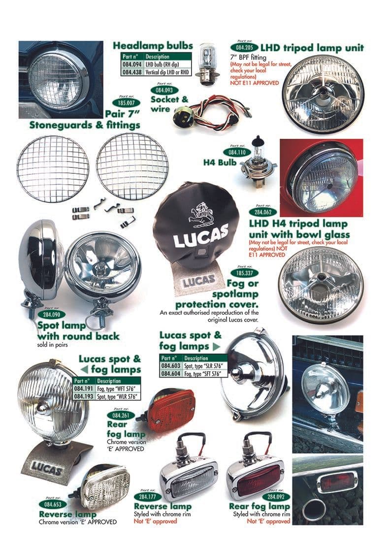 Lamps & lamp protection - Vanteet - Viritys & tarvikkeet - Triumph TR2-3-3A-4-4A 1953-1967 - Lamps & lamp protection - 1