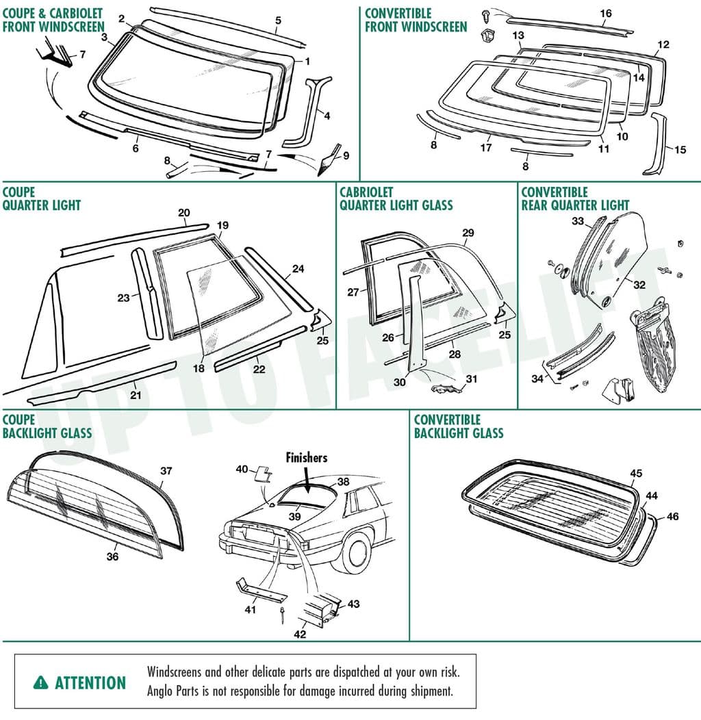 Jaguar XJS - Car windows & windscreen | Webshop Anglo Parts - 1