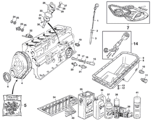 Moottorin ulommat osat - Triumph GT6 MKI-III 1966-1973 - Triumph varaosat - Engine block external 2