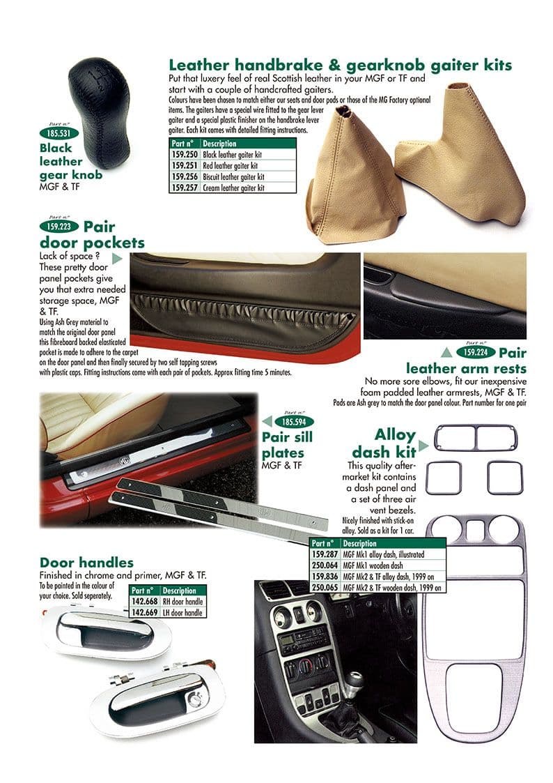 MGF-TF 1996-2005 - Handbrake handles & gearstick gaiters - Trim accessories - 1