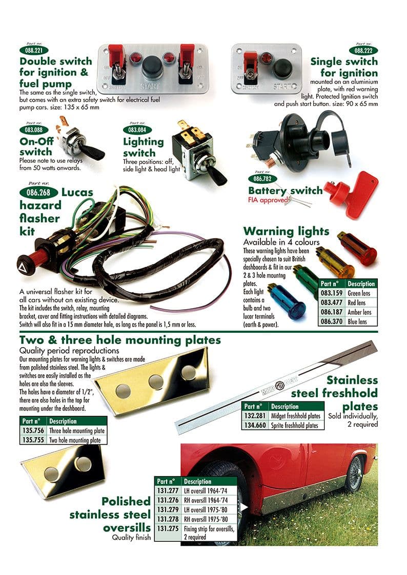 Switches & mounting - Accessories - Books & Driver accessories - MG Midget 1964-80 - Switches & mounting - 1