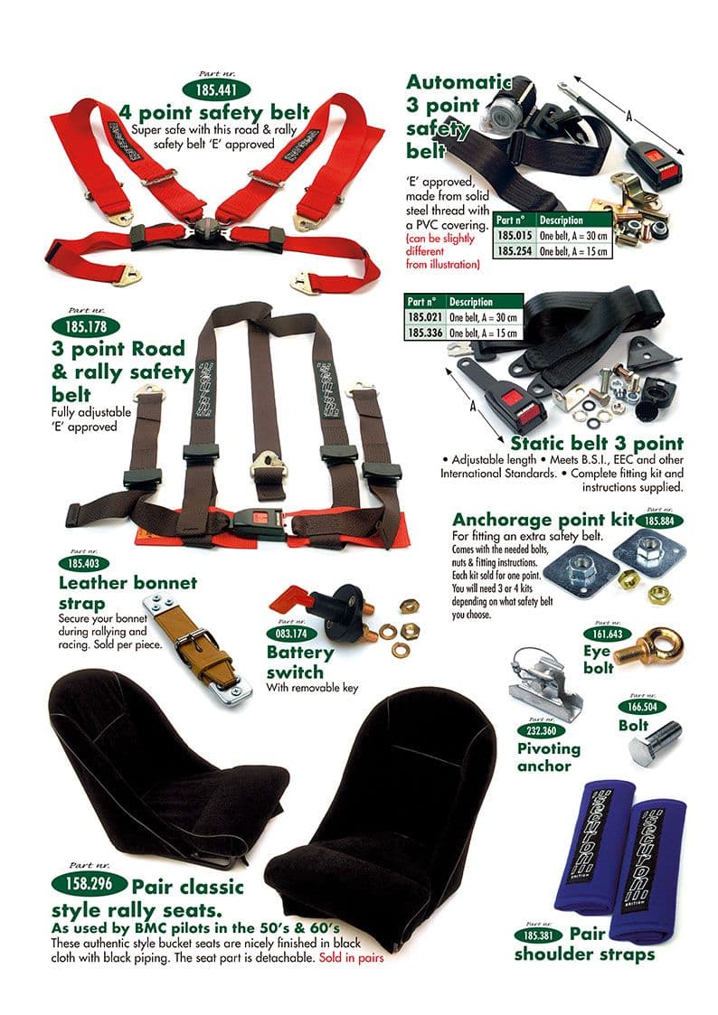 Competition & safety parts - Accessoires - Librairie & accessoires du pilote - MG Midget 1958-1964 - Competition & safety parts - 1