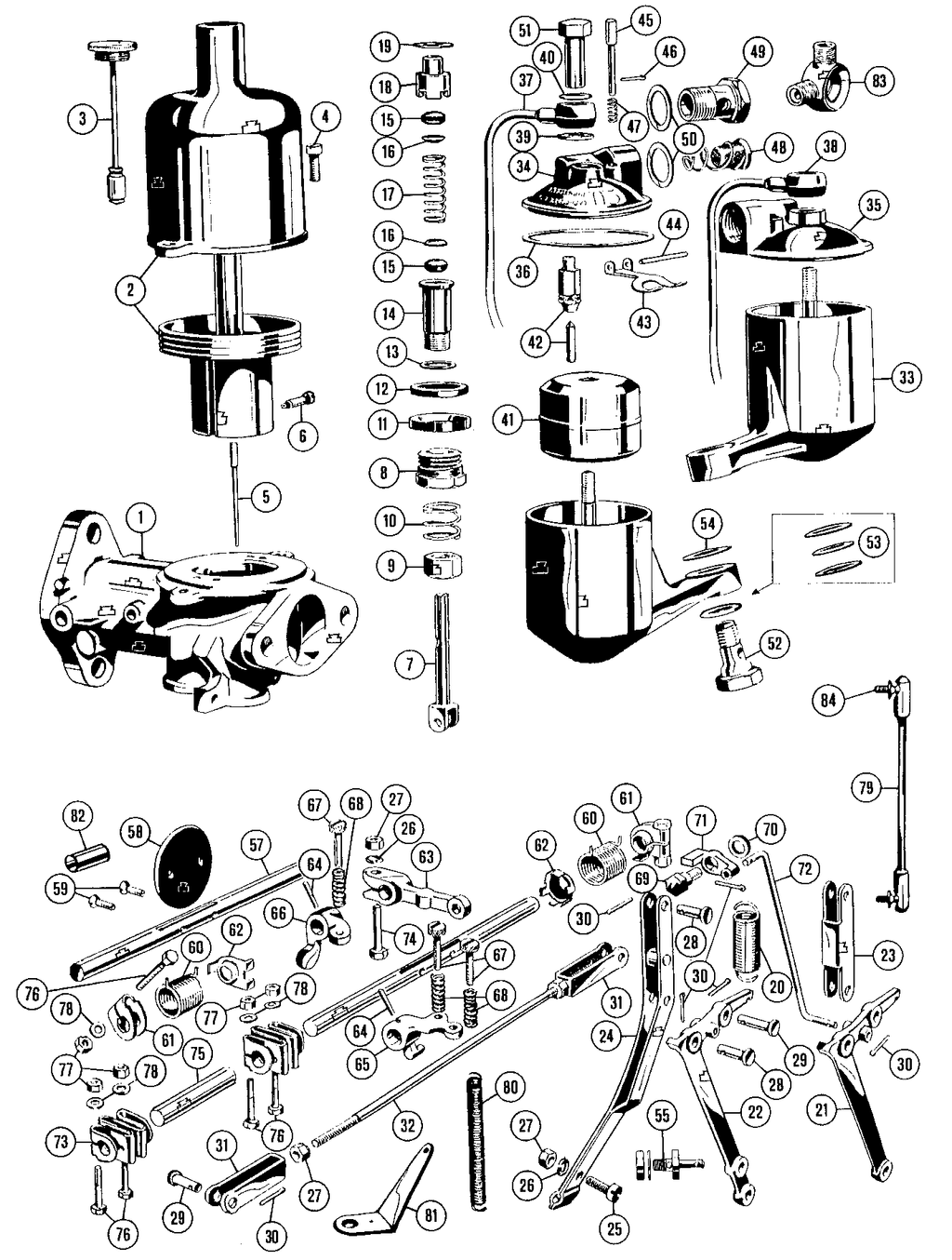 MGTD-TF 1949-1955 - Throttle cables & linkages - 1