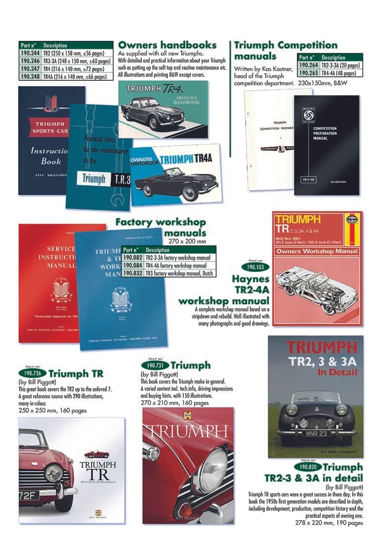 Books - Manuals - Books & Driver accessories - Triumph TR2-3-3A-4-4A 1953-1967 - Books - 1