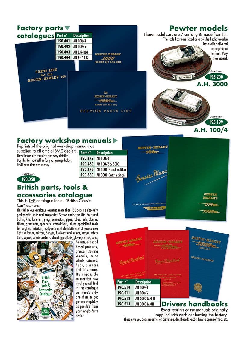 Manuals & handbooks - Manuals - Books & Driver accessories - Austin Healey 100-4/6 & 3000 1953-1968 - Manuals & handbooks - 1