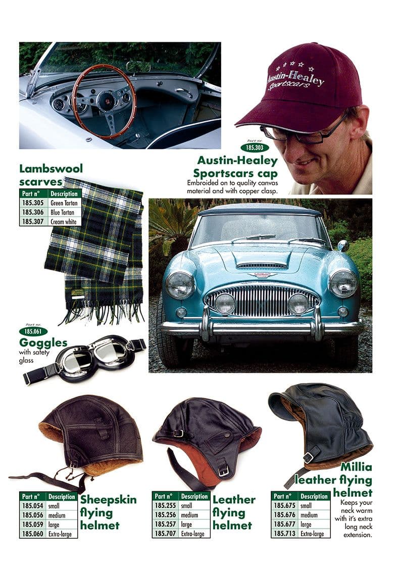 Drivers accessories 1 - Cappelli e Guanti - Libri e Accessori - Austin Healey 100-4/6 & 3000 1953-1968 - Drivers accessories 1 - 1