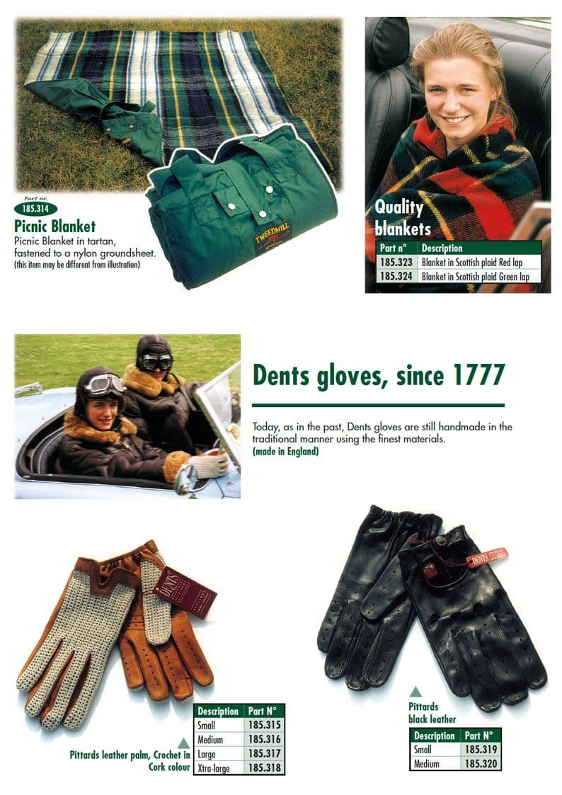Drivers accessories 2 - Hatut & hanskat - Kirjallisuus & ajotarvikkeet - Austin Healey 100-4/6 & 3000 1953-1968 - Drivers accessories 2 - 1